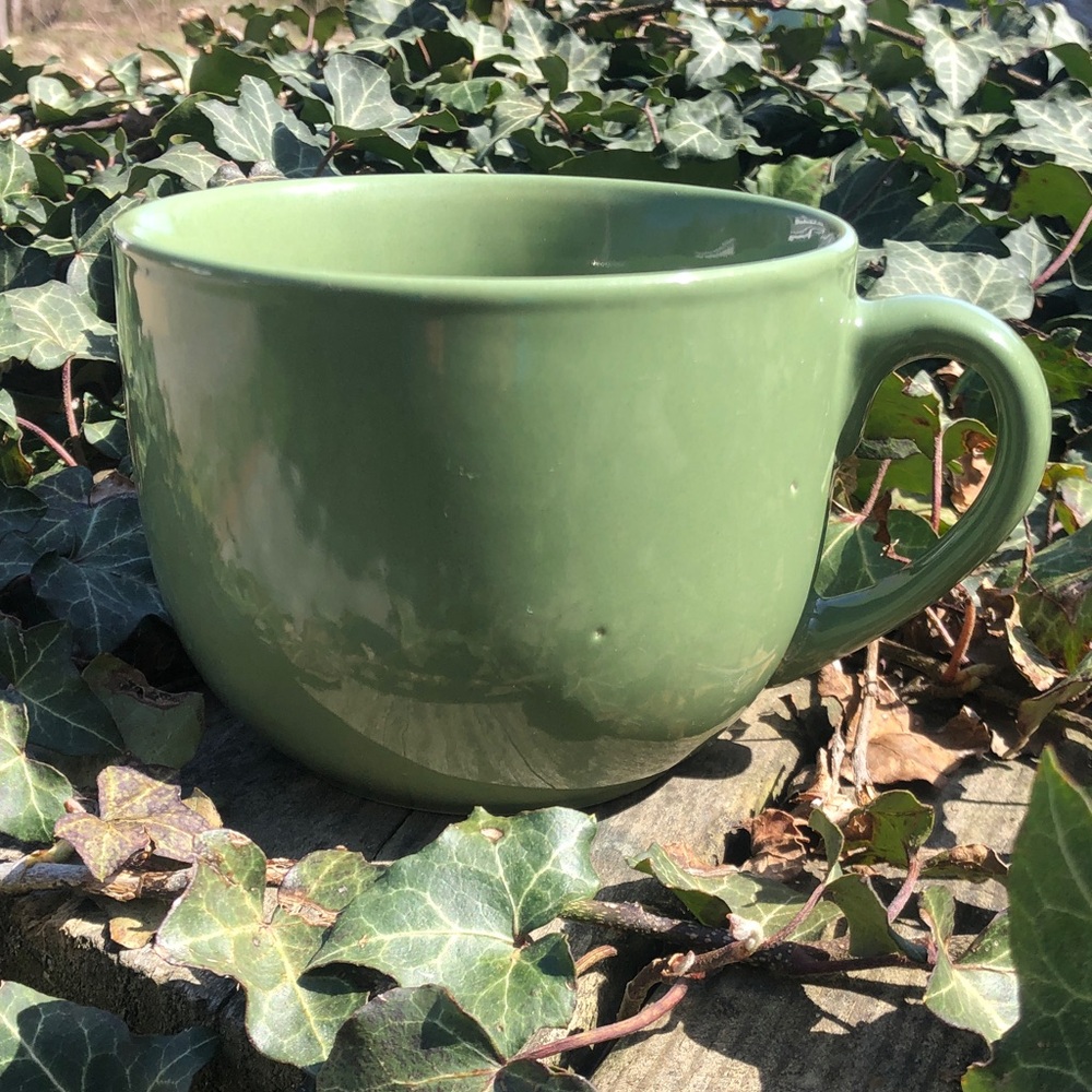 Pier 1 Olive Green Ceramic Coffee Mug